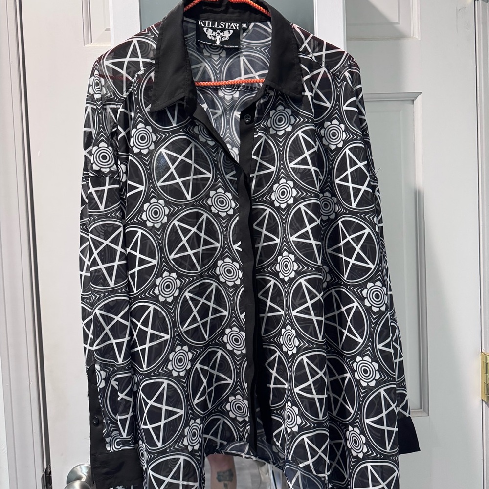 Killstar Pentagram Patterned Top Never Worn - image 1